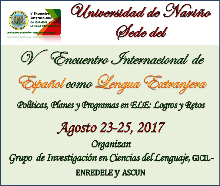 V Encuentro Internacional de Español como Lengua Extranjera, 23 al 25 de agosto 2017